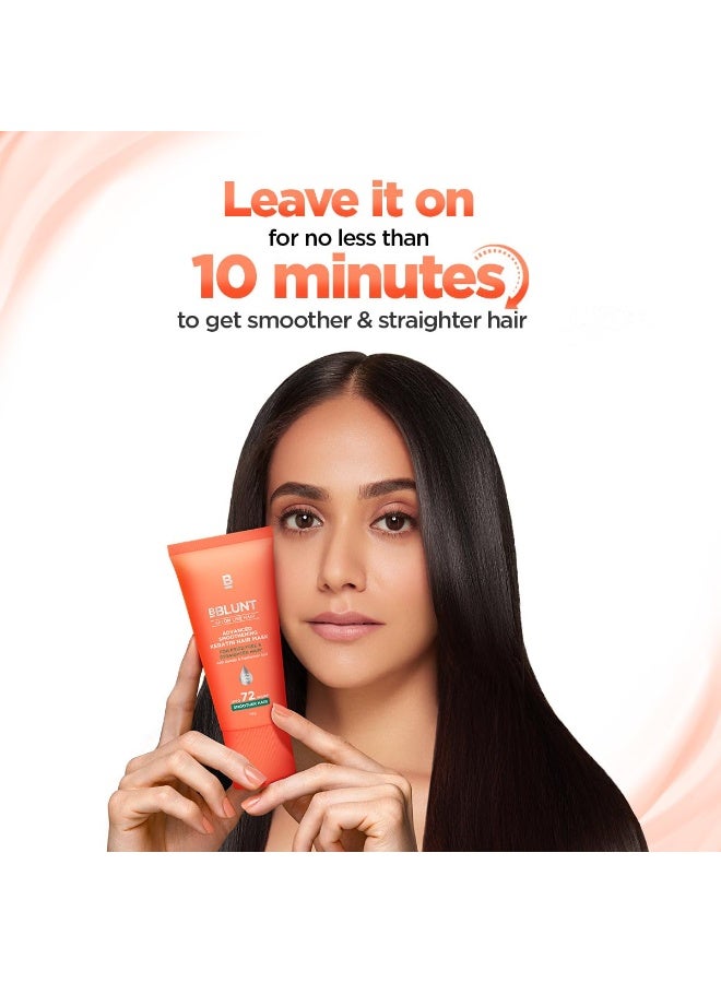 BBLUNT Advanced Smoothening Hair Mask With Keratin & Hyaluronic Acid - 150 G | Makes Hair Frizz-Free & Straight | Deeply Nourishes | Adds Spectacular Shine | For Men & Women - Image 3